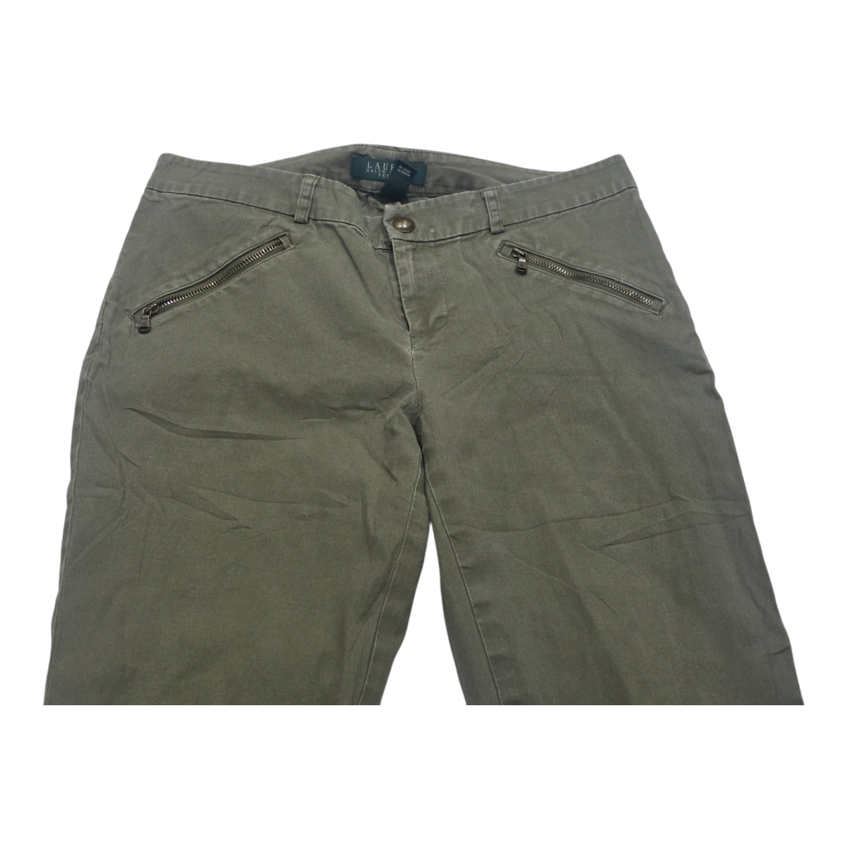 Pantalon Ralph Lauren Mujer Talla 4 Petite Color Verde Opaco