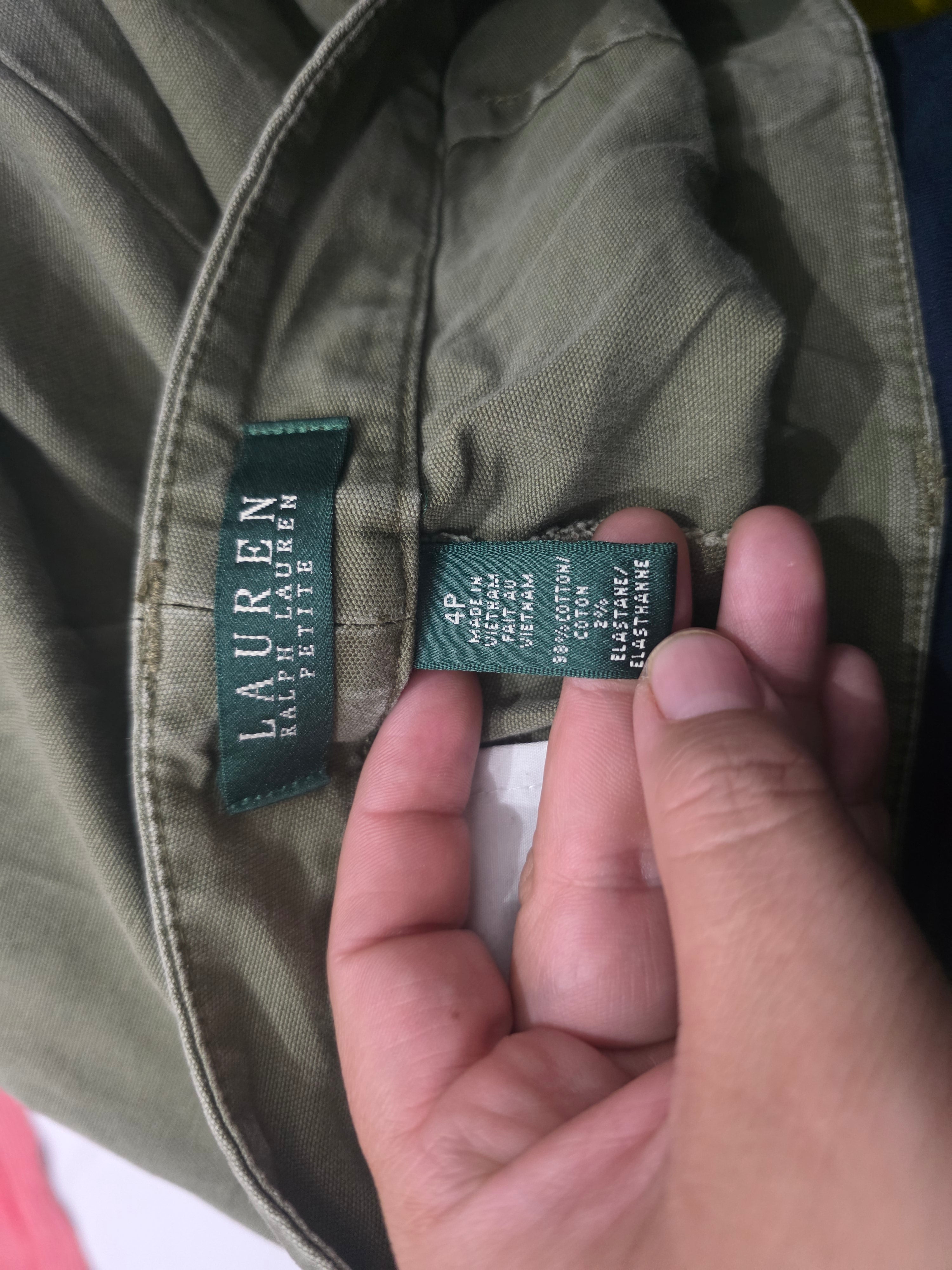 Pantalon Ralph Lauren Mujer Talla 4 Petite Color Verde Opaco