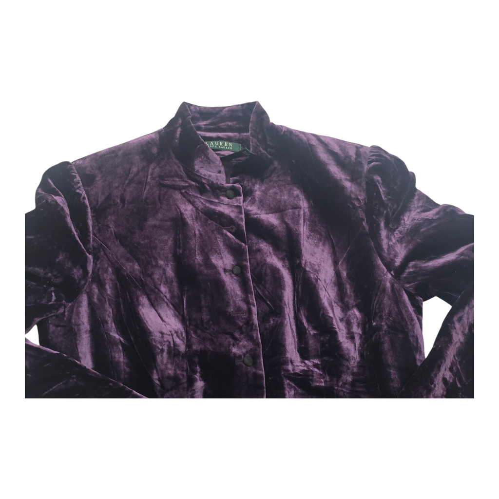 Blazer De Terciopelo Ralph Lauren Color Morado Mujer Talla 6