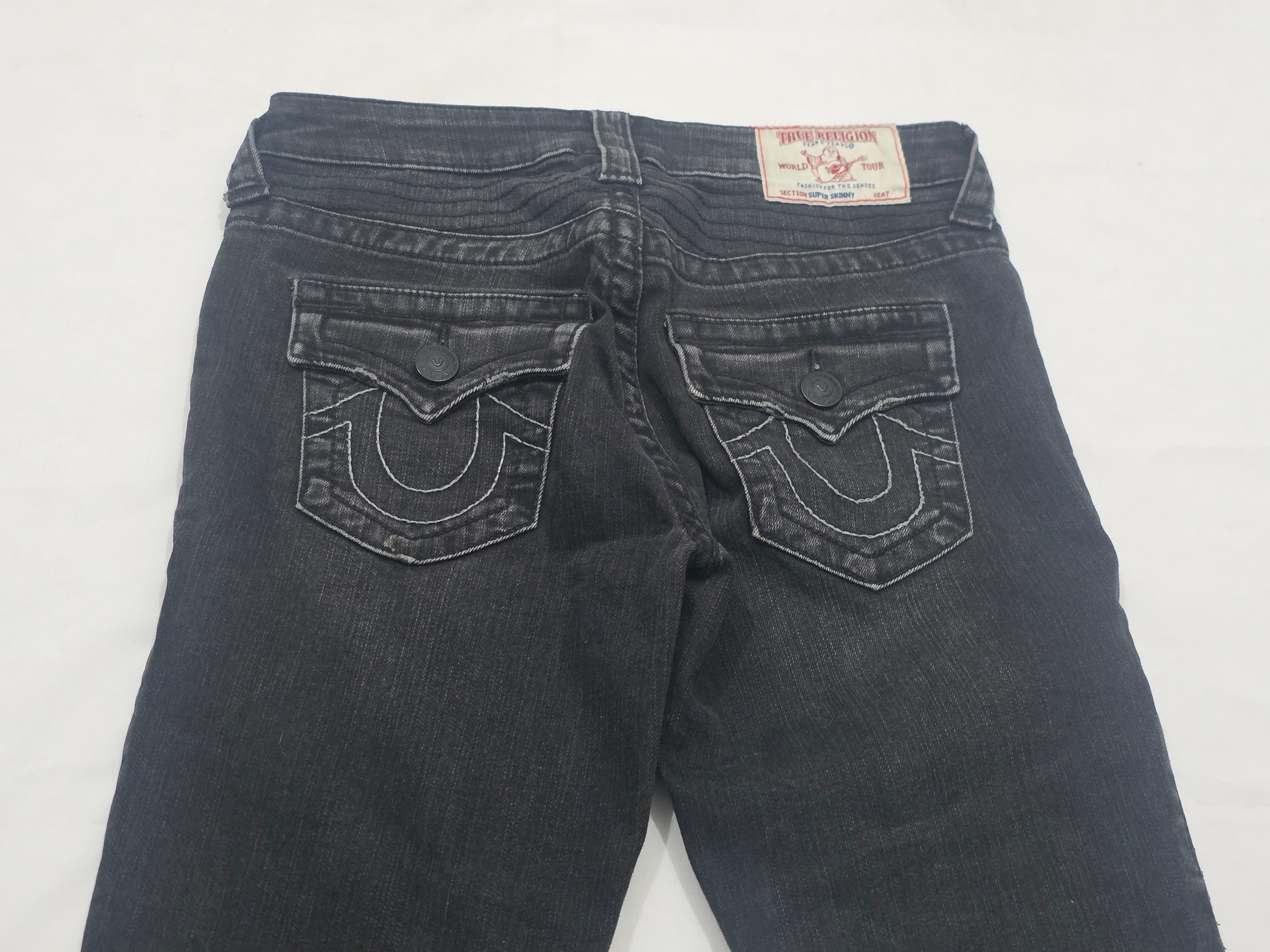 Pantalon True Religionmujer Talla 25 Color Gris Super Skinny