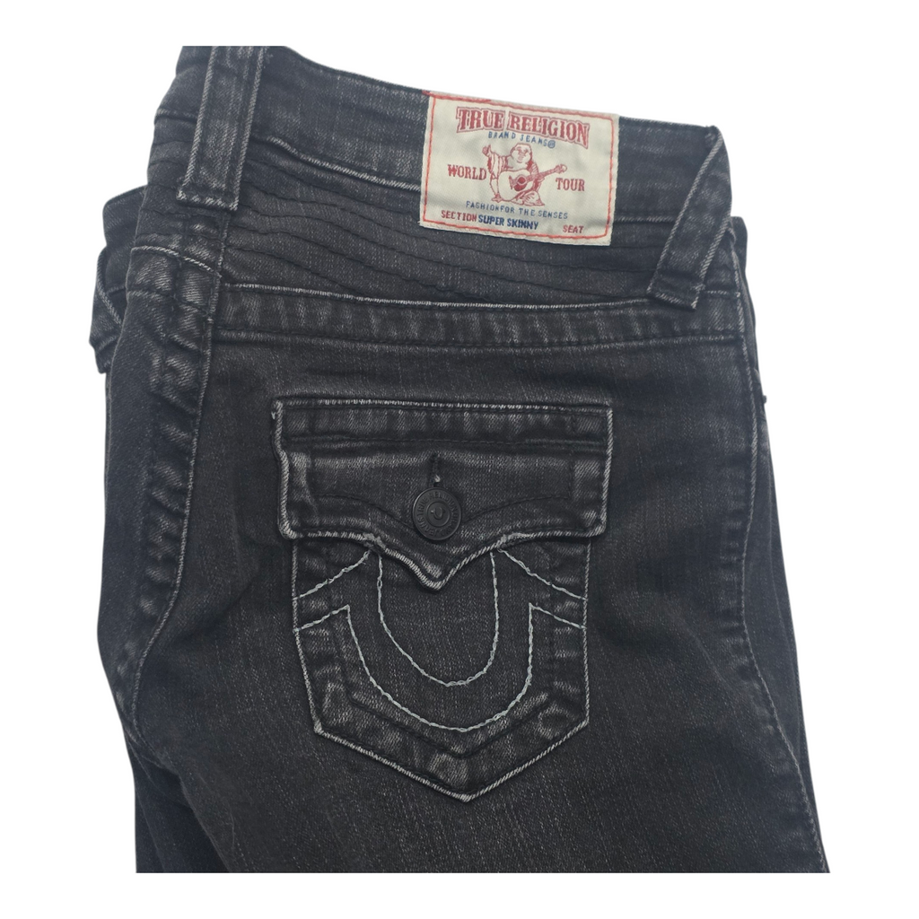 Pantalon True Religionmujer Talla 25 Color Gris Super Skinny
