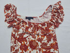 Blusa Tommy Hilfiger De Mujer Talla Chica Naranja Con Olan