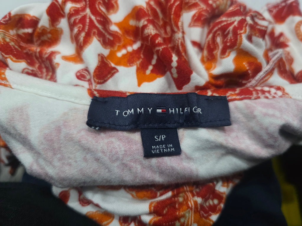 Blusa Tommy Hilfiger De Mujer Talla Chica Naranja Con Olan