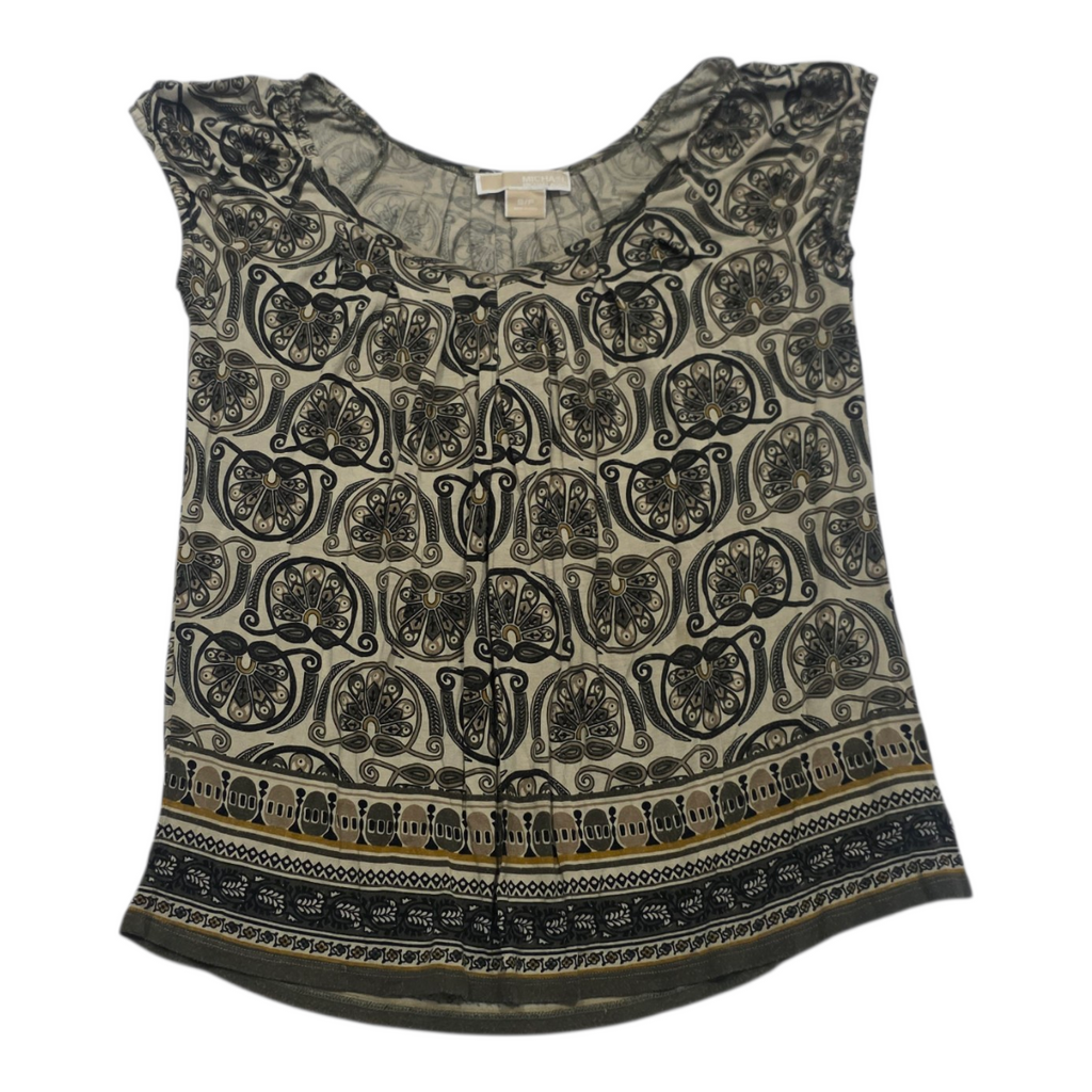Blusa Michael Kors Mujer Talla Chica Color Verde Con Figuras