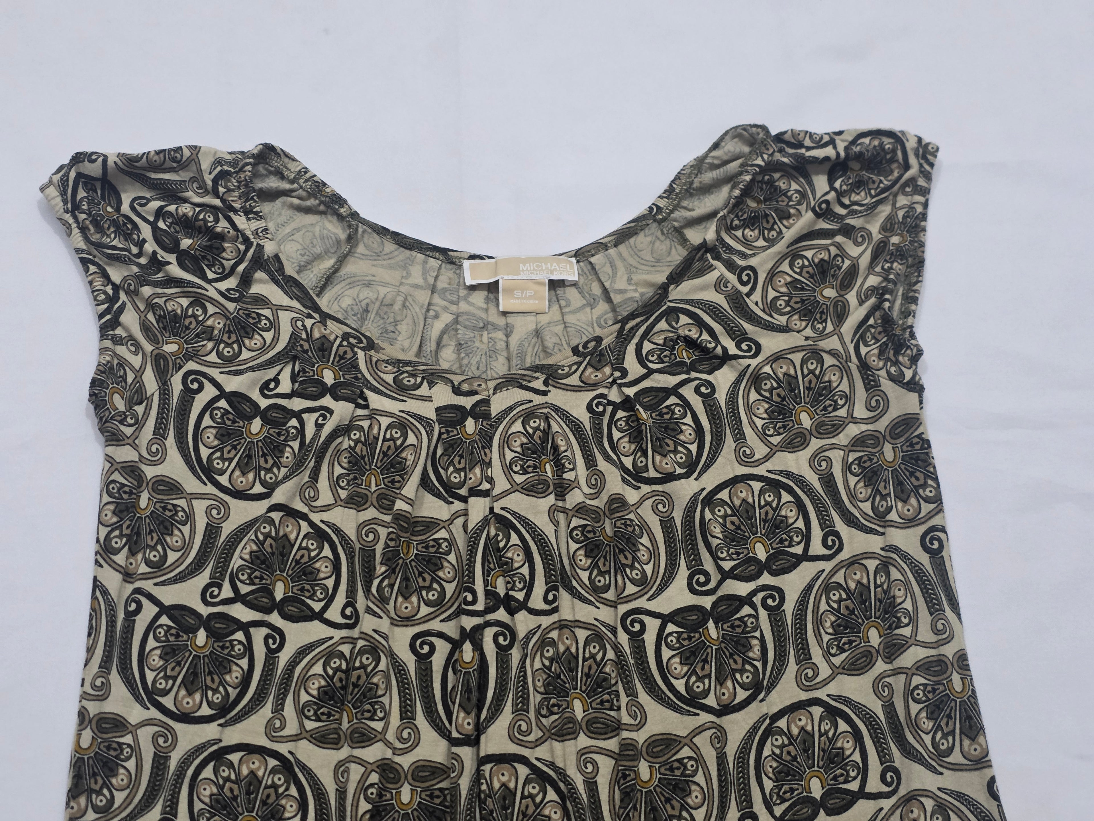 Blusa Michael Kors Mujer Talla Chica Color Verde Con Figuras