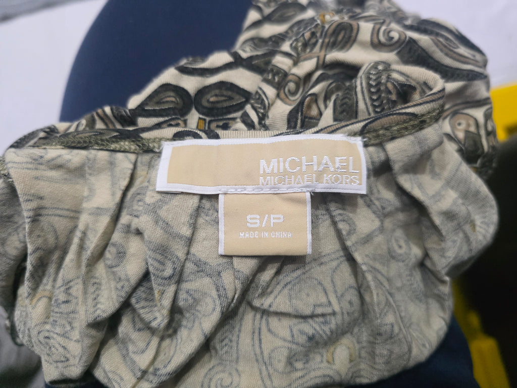 Blusa Michael Kors Mujer Talla Chica Color Verde Con Figuras