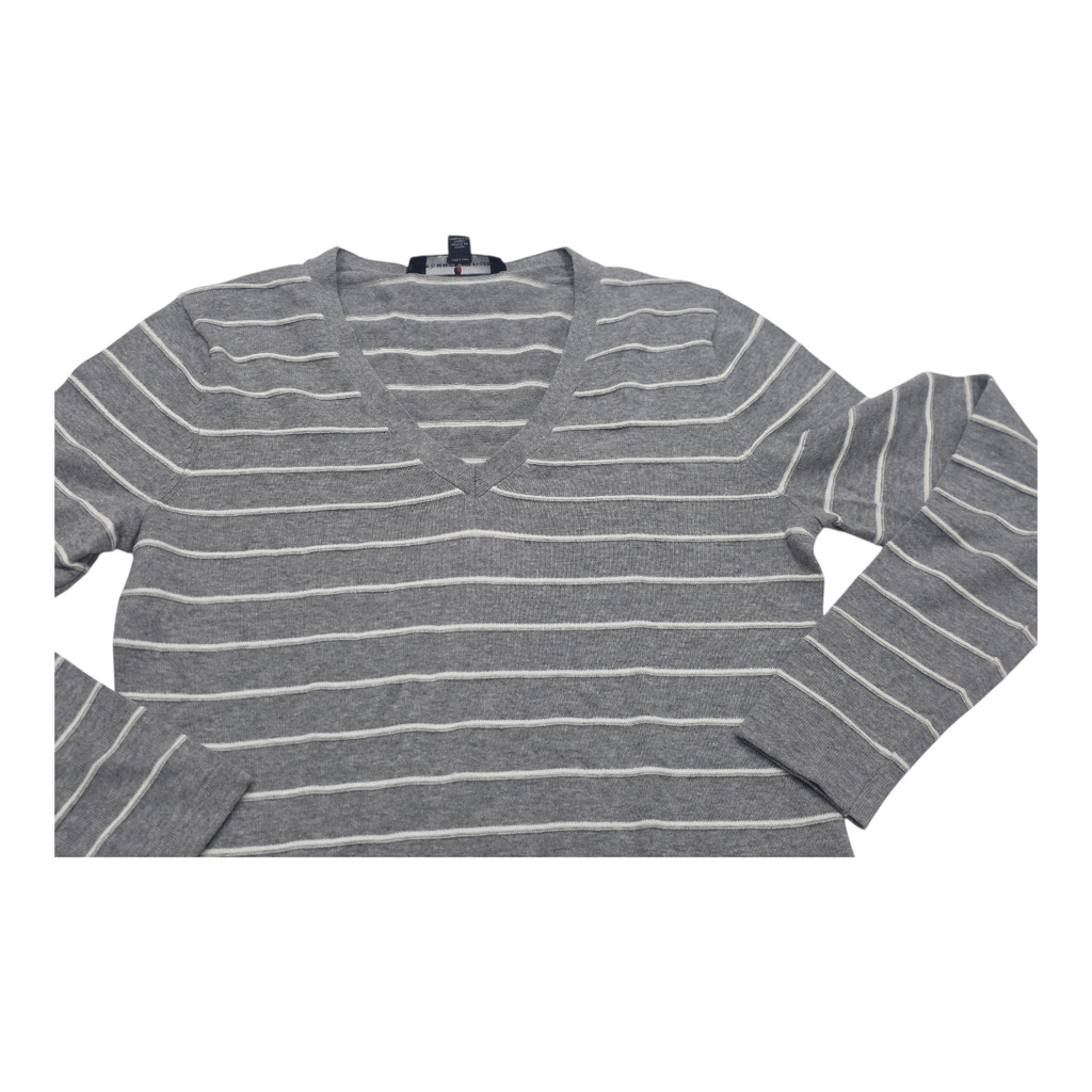 Sueter Tommy Hilfiger Mujer Chica Color Plateado Con Lineas