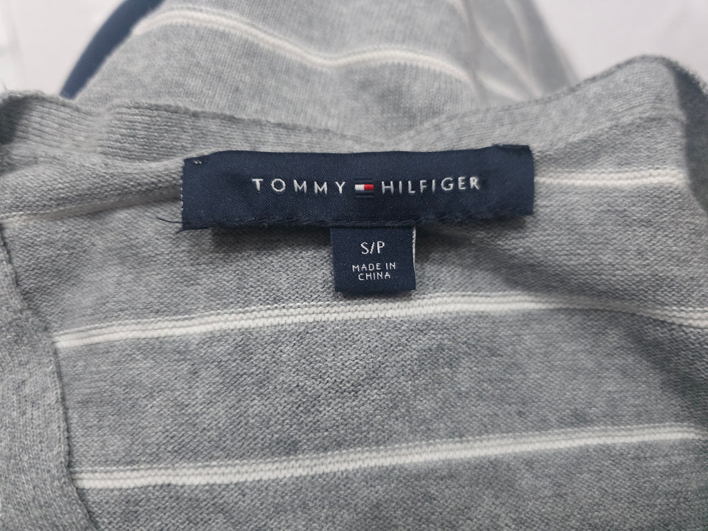 Sueter Tommy Hilfiger Mujer Chica Color Plateado Con Lineas