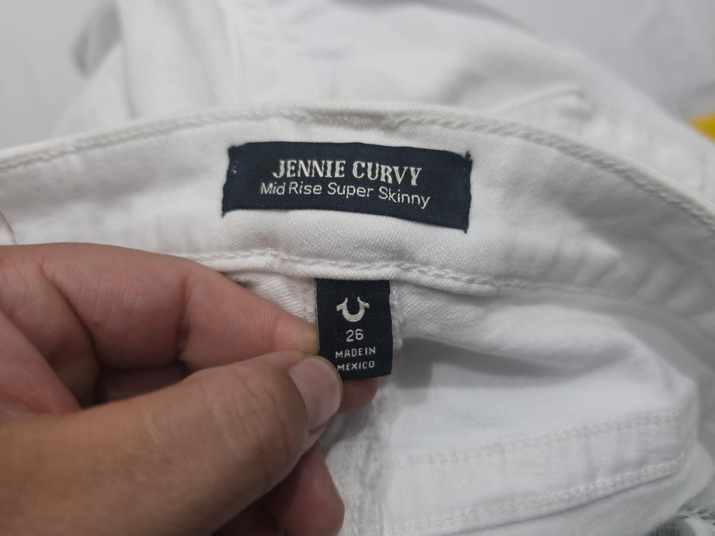 Pantalon True Religion Talla 26 Jennie Curvy Mid Rise Blanco