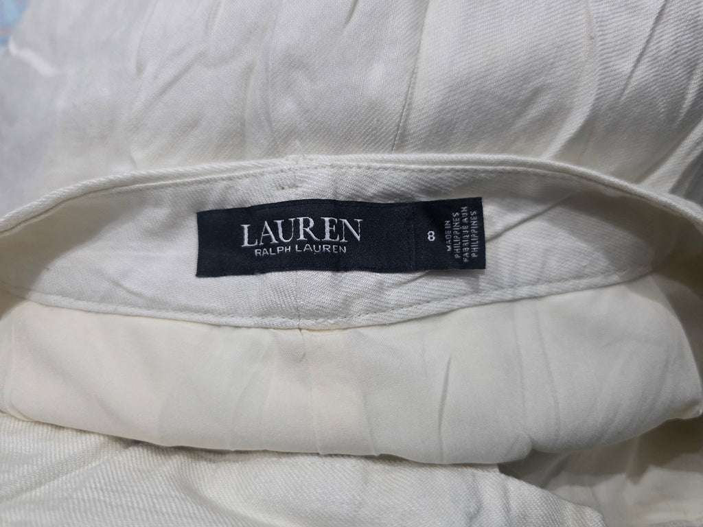 Pantalon Ralph Lauren De Mujer Talla 8 Color Beige De Lino