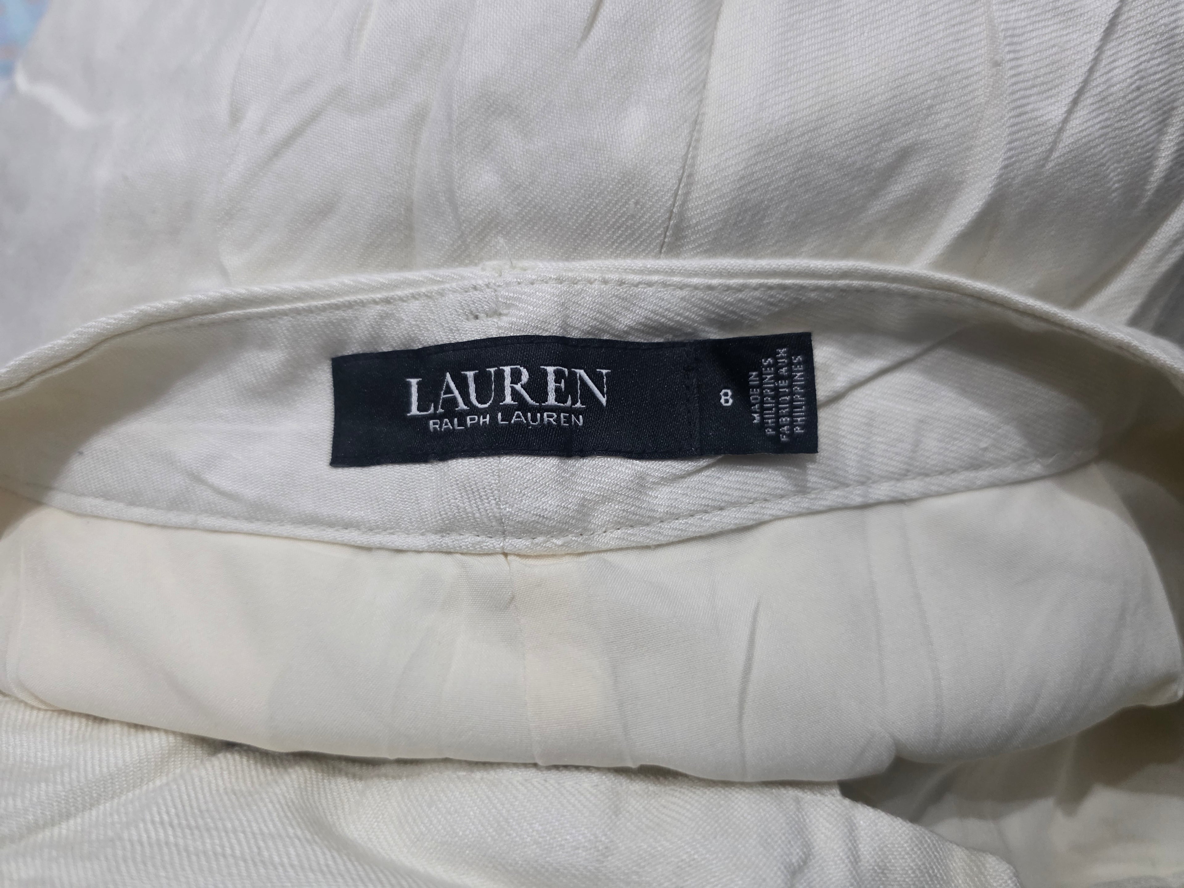 Pantalon Ralph Lauren De Mujer Talla 8 Color Beige De Lino
