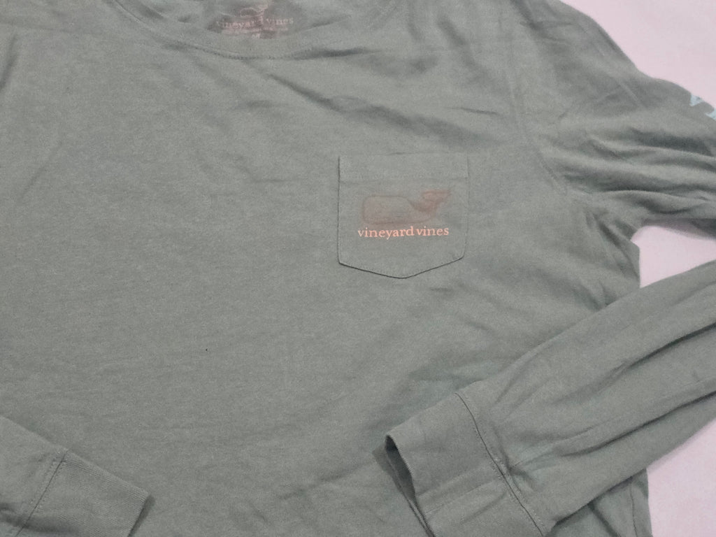 Playera Vineyard Vines Mujer Mediana Verde Opaco Manga Larga