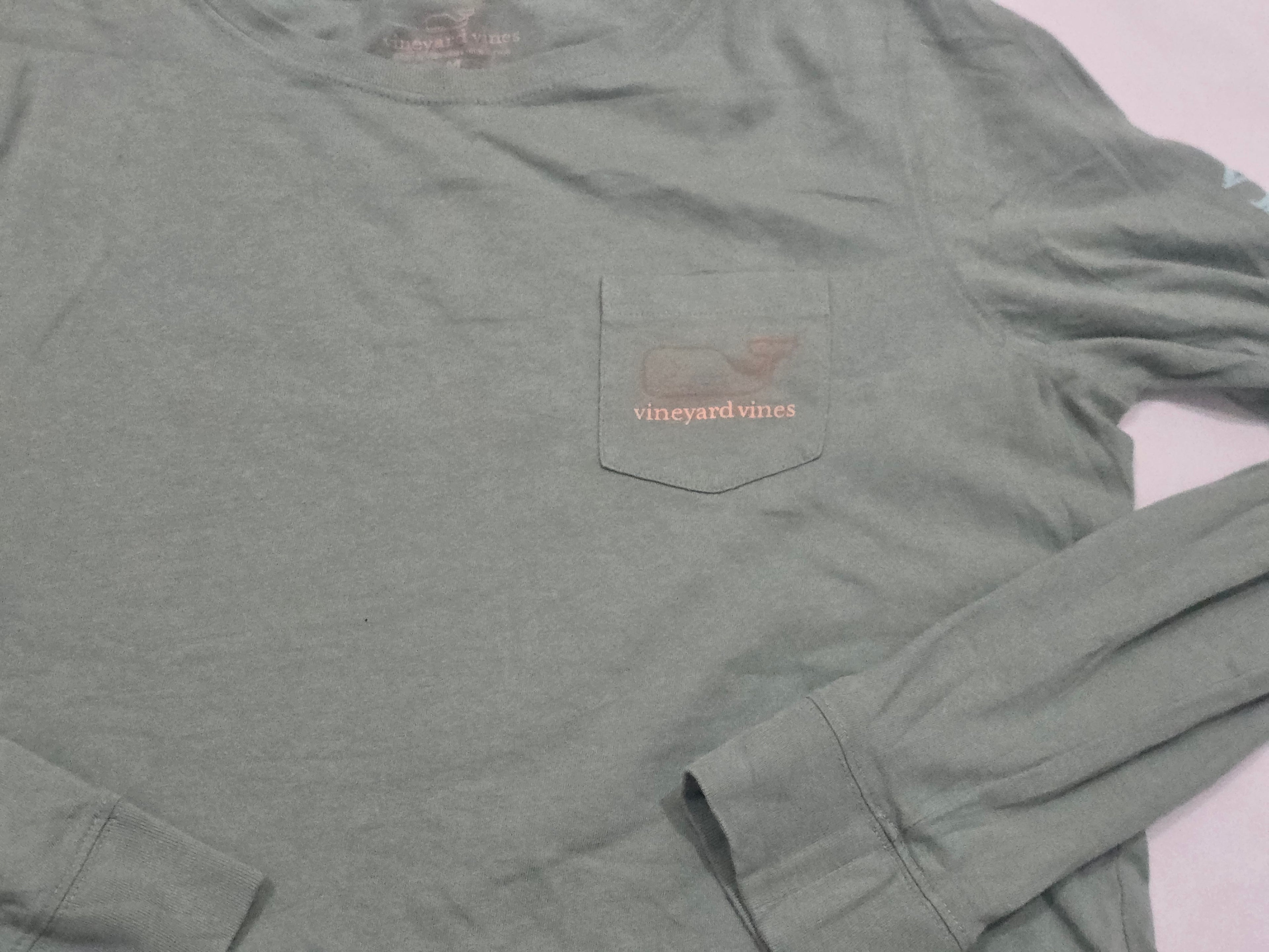 Playera Vineyard Vines Mujer Mediana Verde Opaco Manga Larga