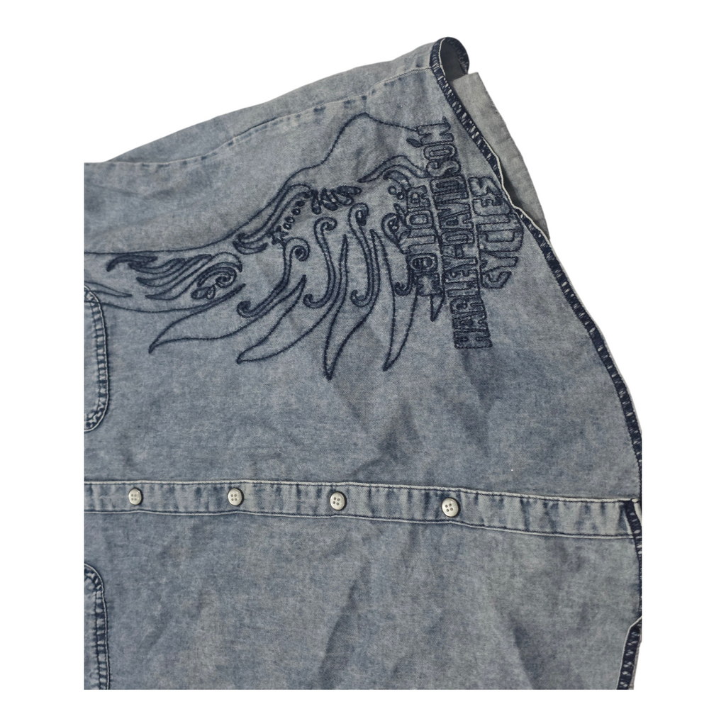 Camisa Harley Davidson De Mujer Talla Mediana De Mezclilla