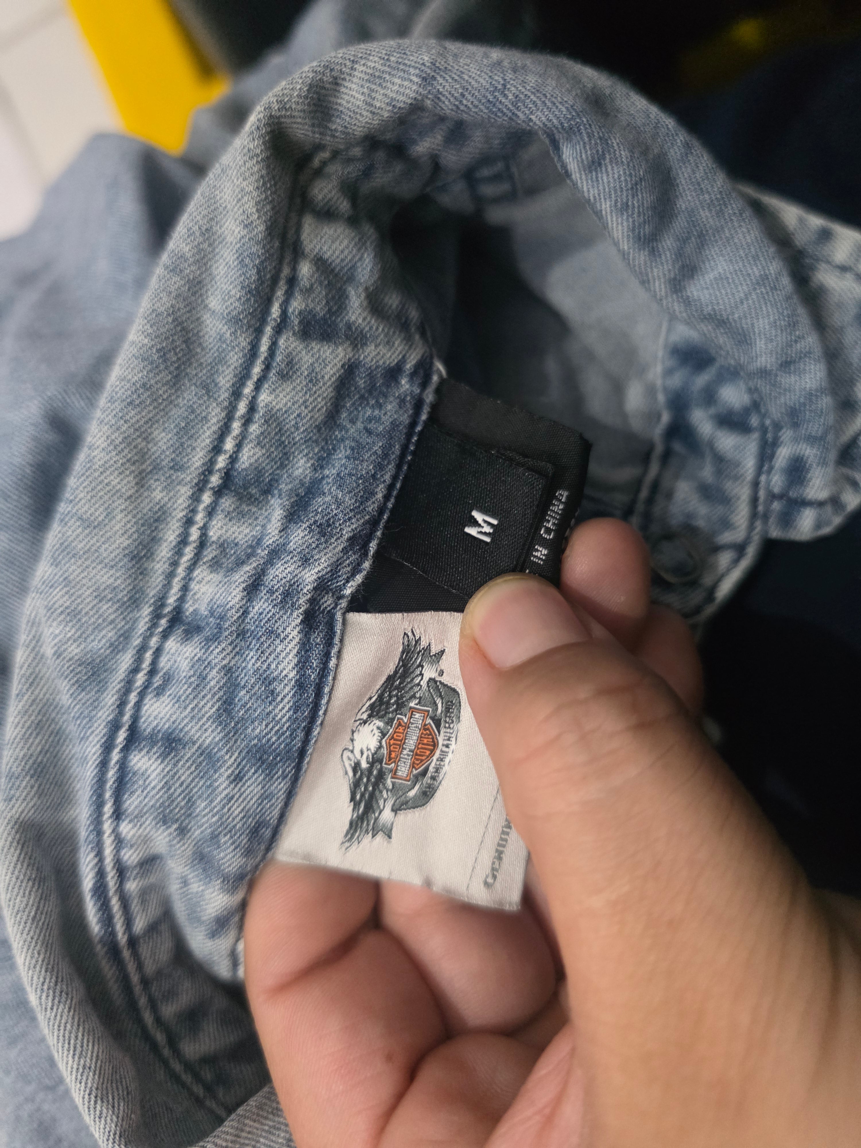 Camisa Harley Davidson De Mujer Talla Mediana De Mezclilla