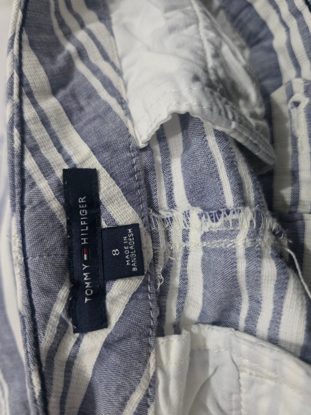 Short Tommy Hilfiger De Mujer Talla 8 Azul Con Lineas