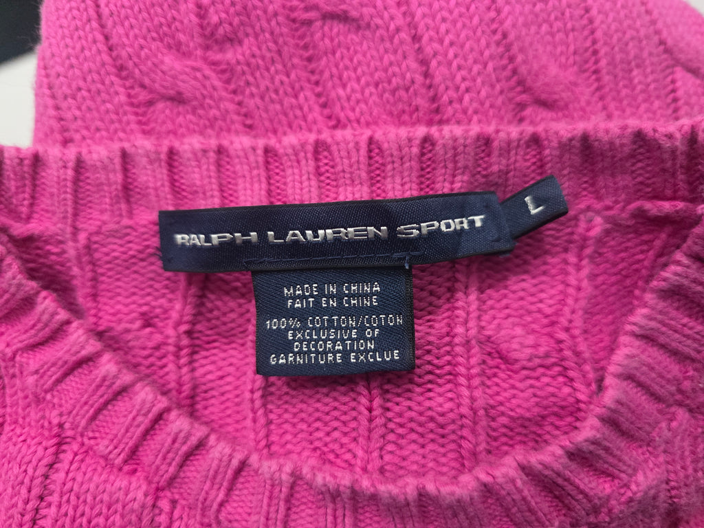 Sueter Ralph Lauren Sport De Mujer Grande Fucsia Poni Azul