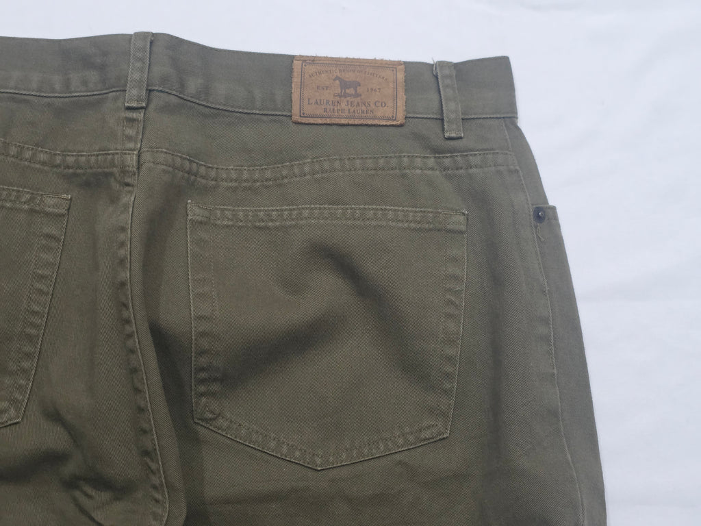 Pantalon Ralph Lauren Jeans Verde Mujer Talla 12 Petite