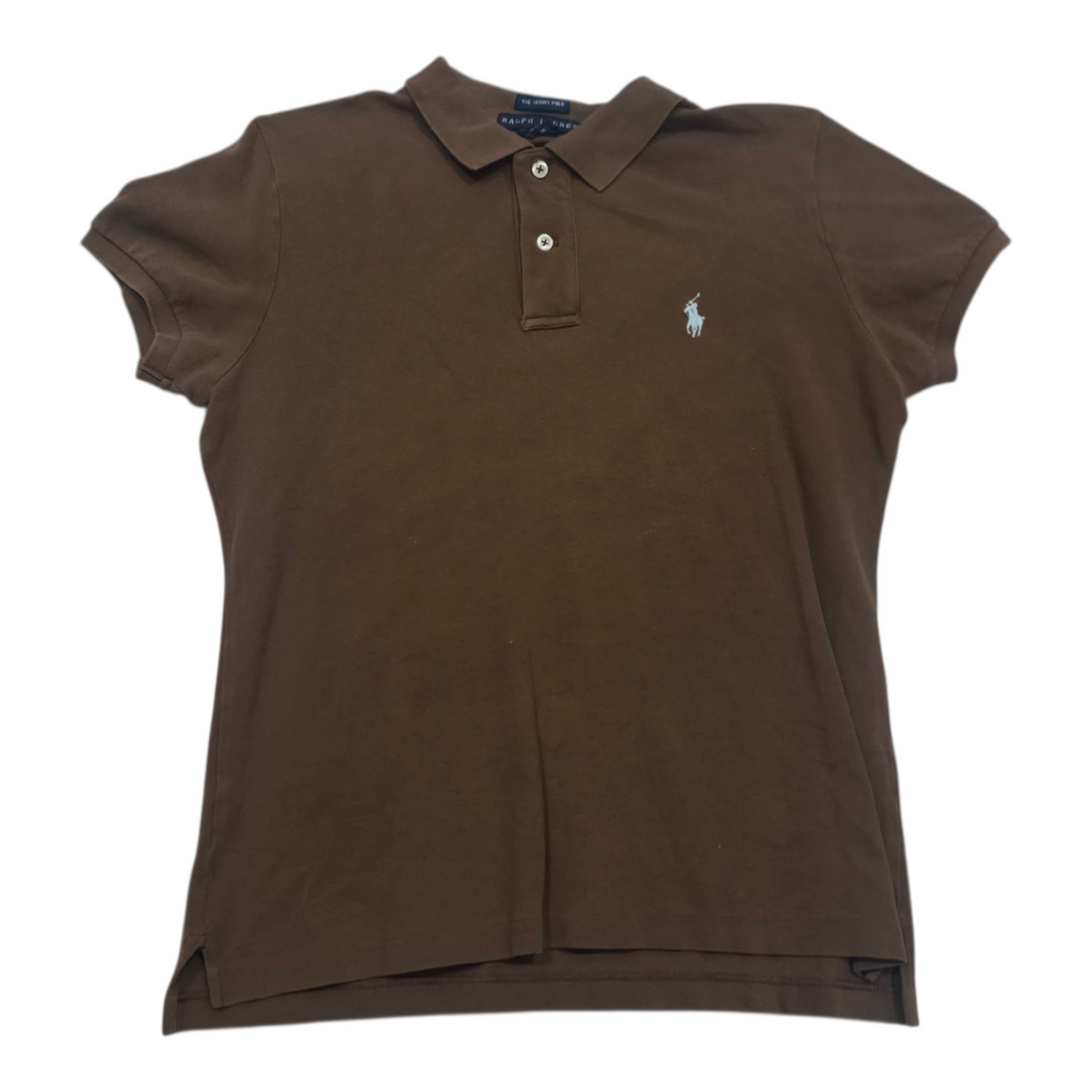 Playera Ralph Lauren The Skinny Polo Color Cafe Grande Mujer