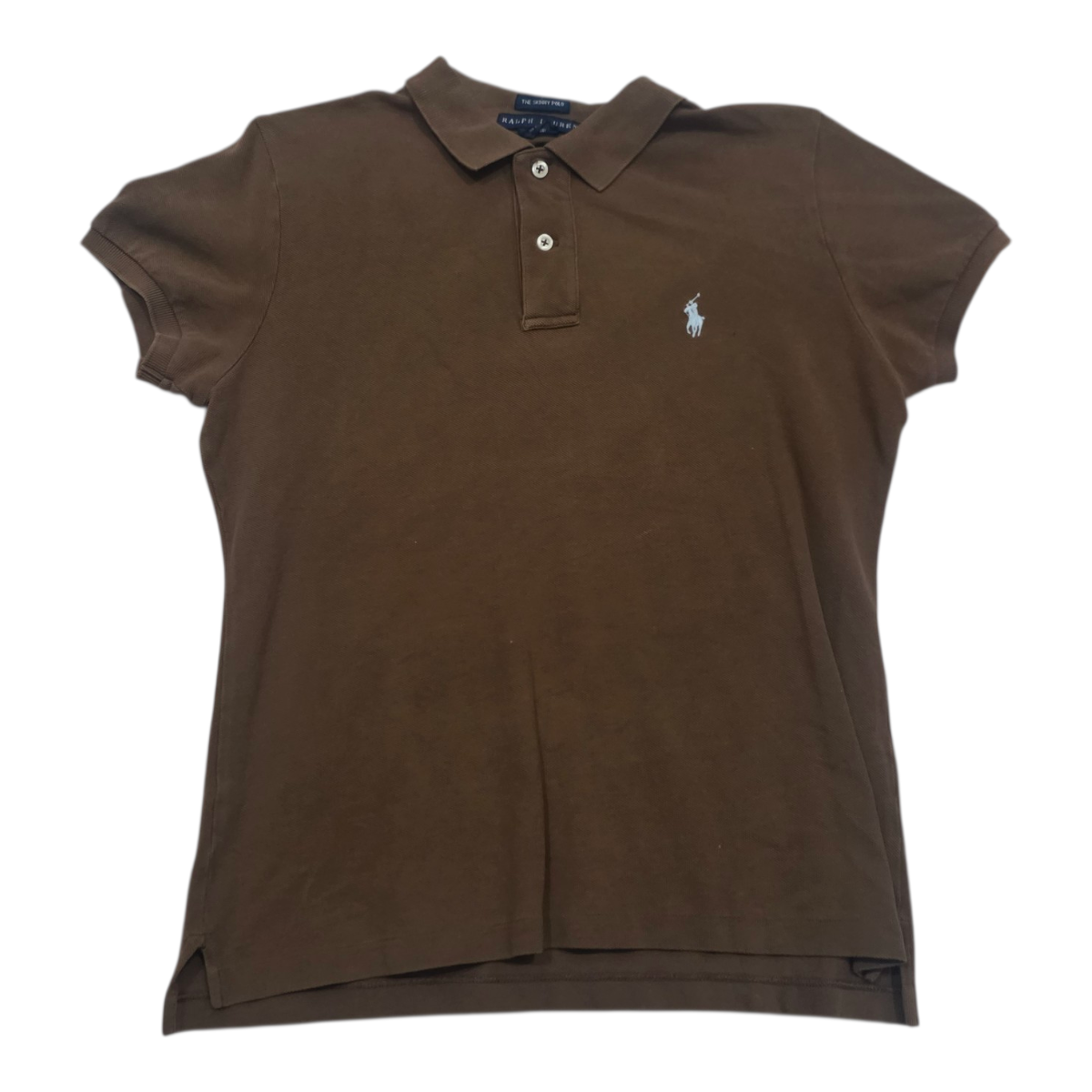 Playera Ralph Lauren The Skinny Polo Color Cafe Grande Mujer