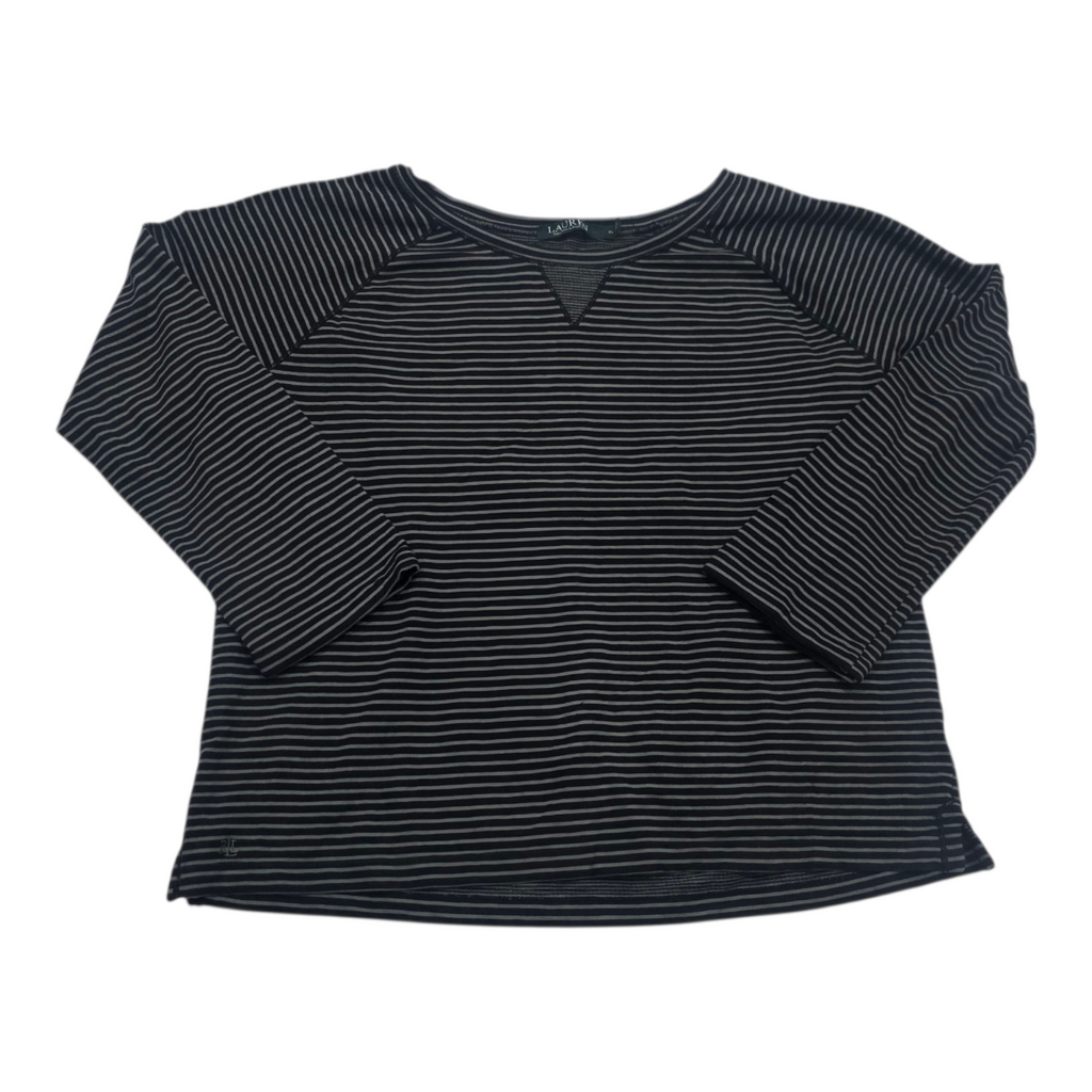Playera Ralph Lauren Rayada De Mujer Talla Grande Gris