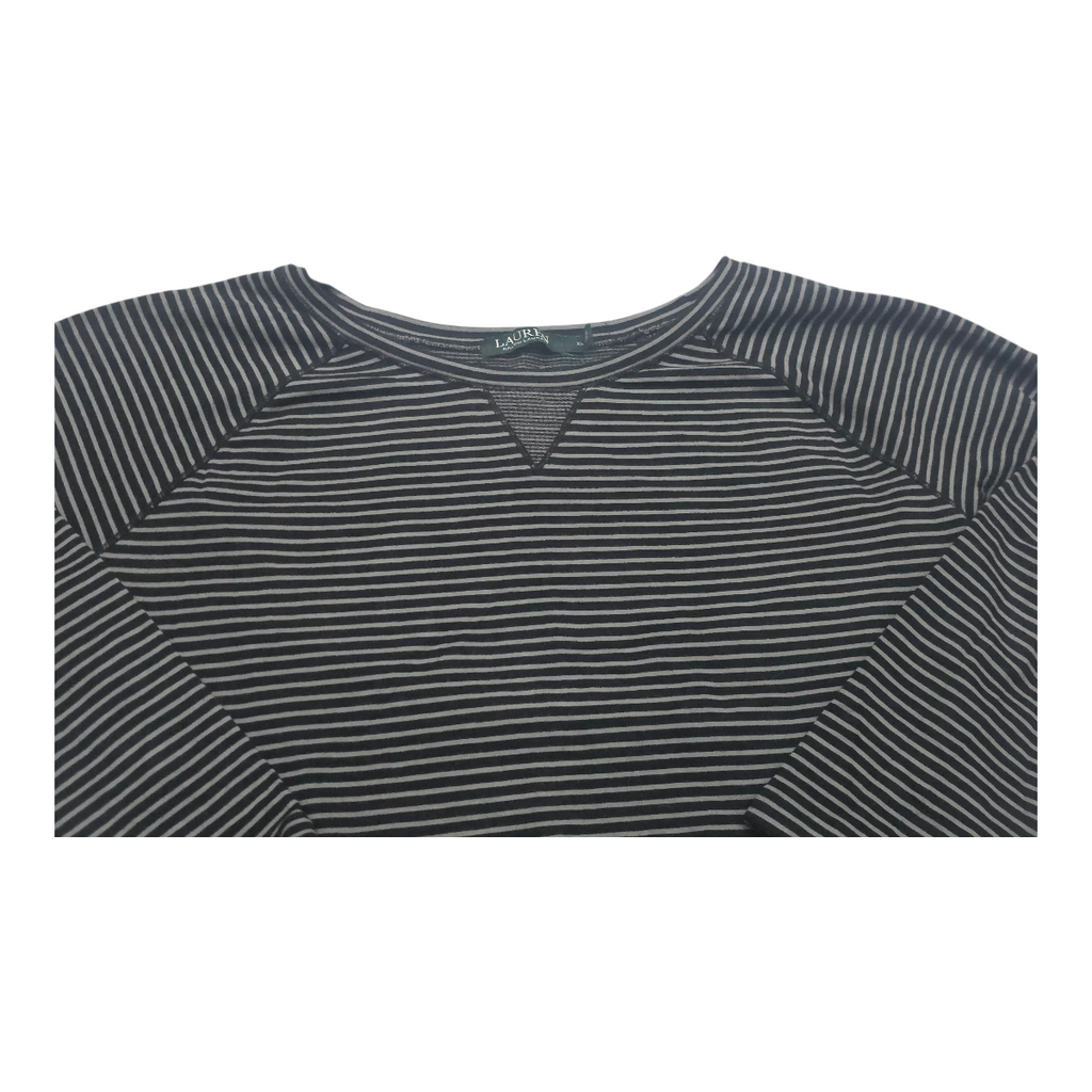 Playera Ralph Lauren Rayada De Mujer Talla Grande Gris
