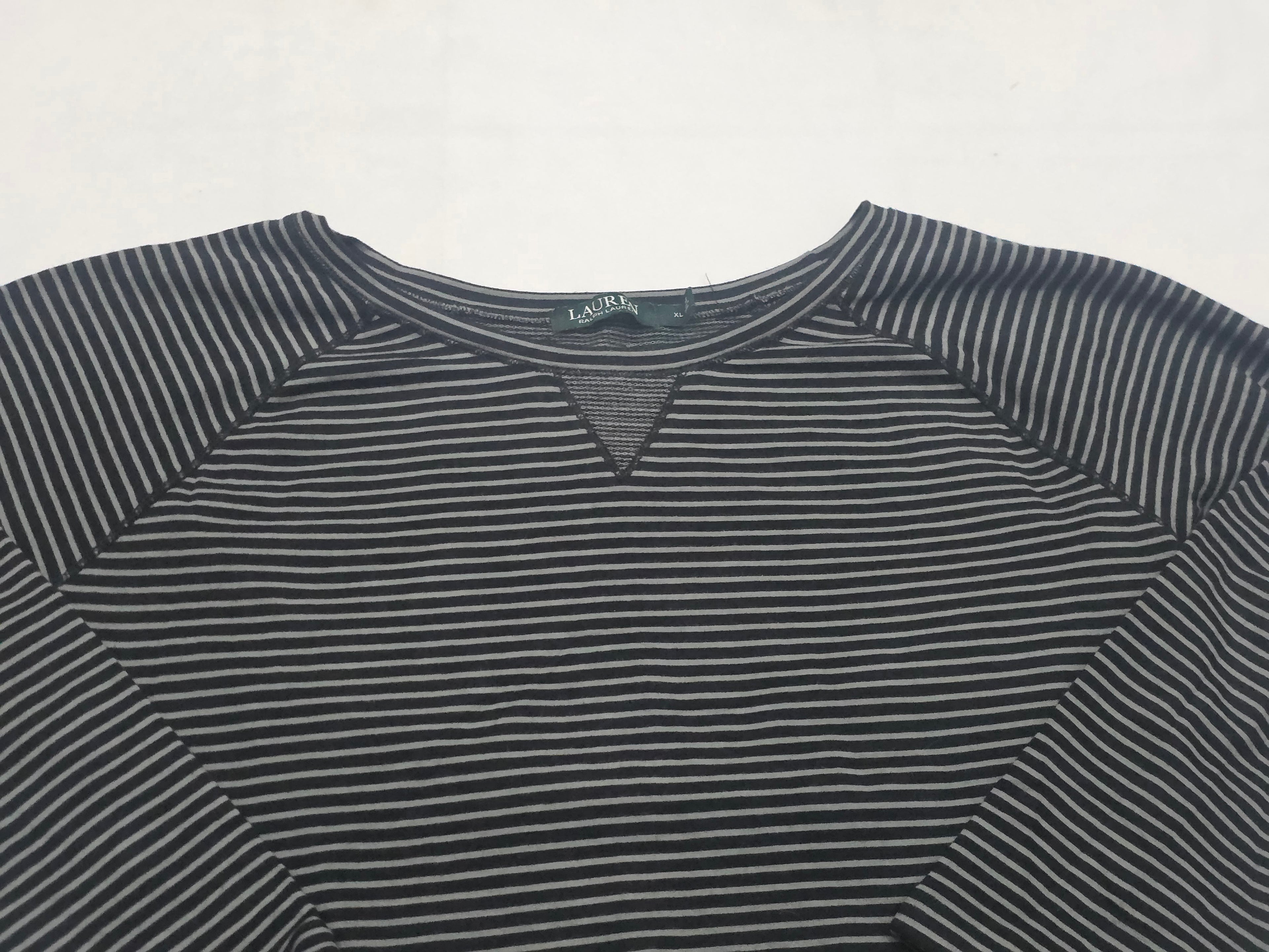 Playera Ralph Lauren Rayada De Mujer Talla Grande Gris