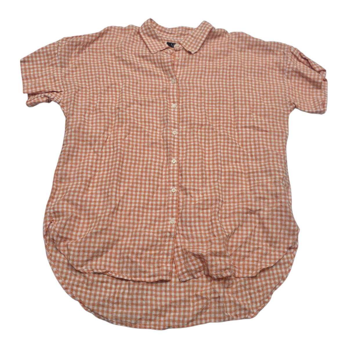 Camisa Ralph Lauren Black De Mujer Naranja Cuadriculado