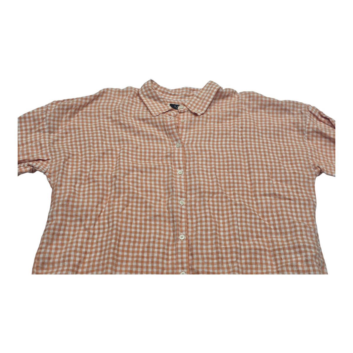 Camisa Ralph Lauren Black De Mujer Naranja Cuadriculado