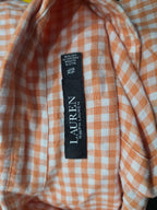Camisa Ralph Lauren Black De Mujer Naranja Cuadriculado