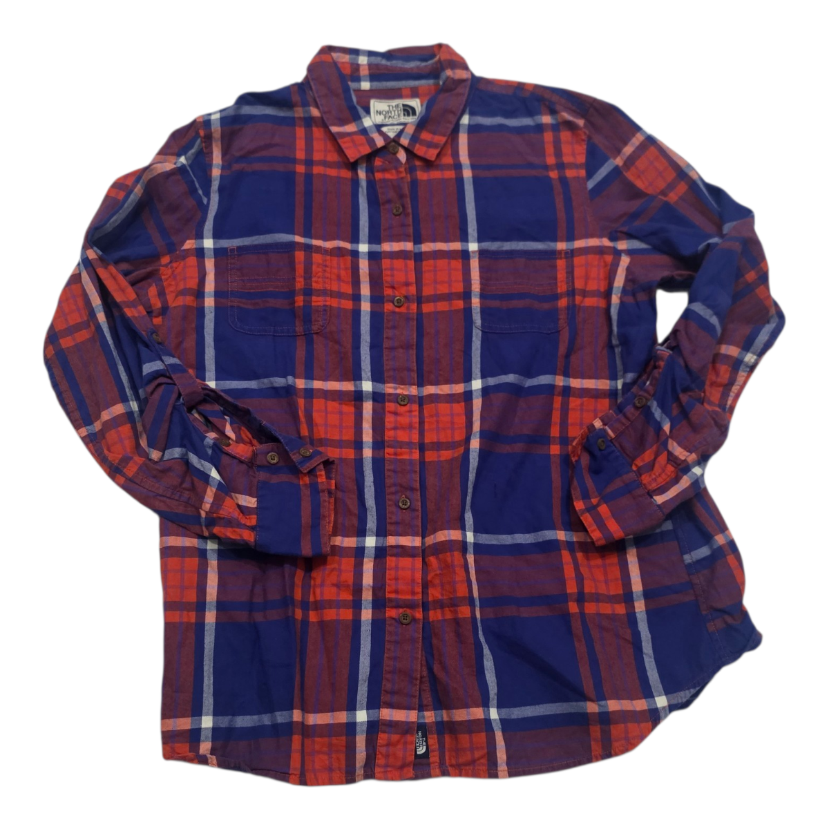 Camisa The North Face Naranja Con Azul Extra Grande De Mujer
