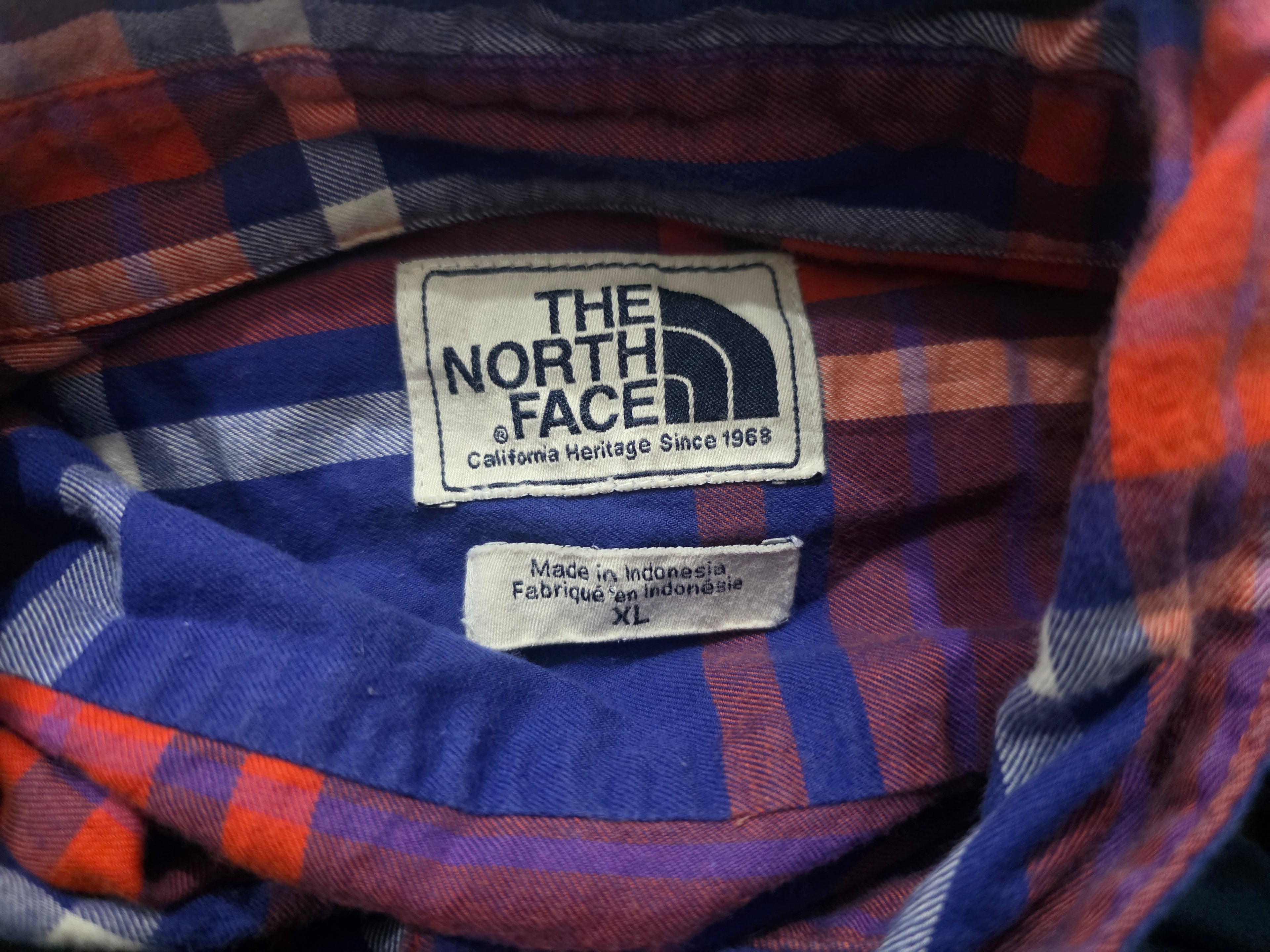 Camisa The North Face Naranja Con Azul Extra Grande De Mujer
