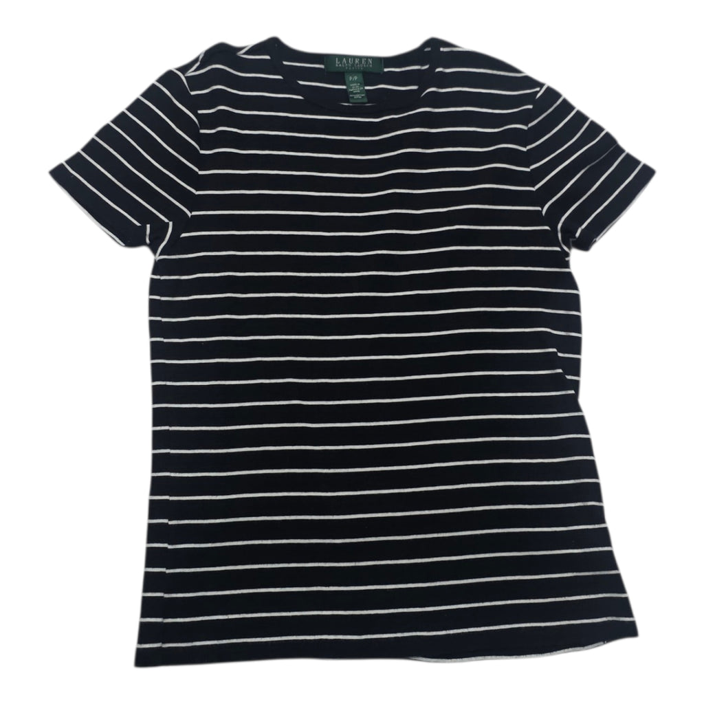 Playera Ralph Lauren Manga Corta Petite Negra/blanco