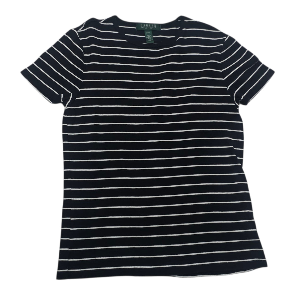 Playera Ralph Lauren Manga Corta Petite Negra/blanco