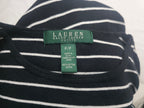 Playera Ralph Lauren Manga Corta Petite Negra/blanco