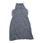 Vestido Michael Kors Sin Mangas Azul Con Figuras