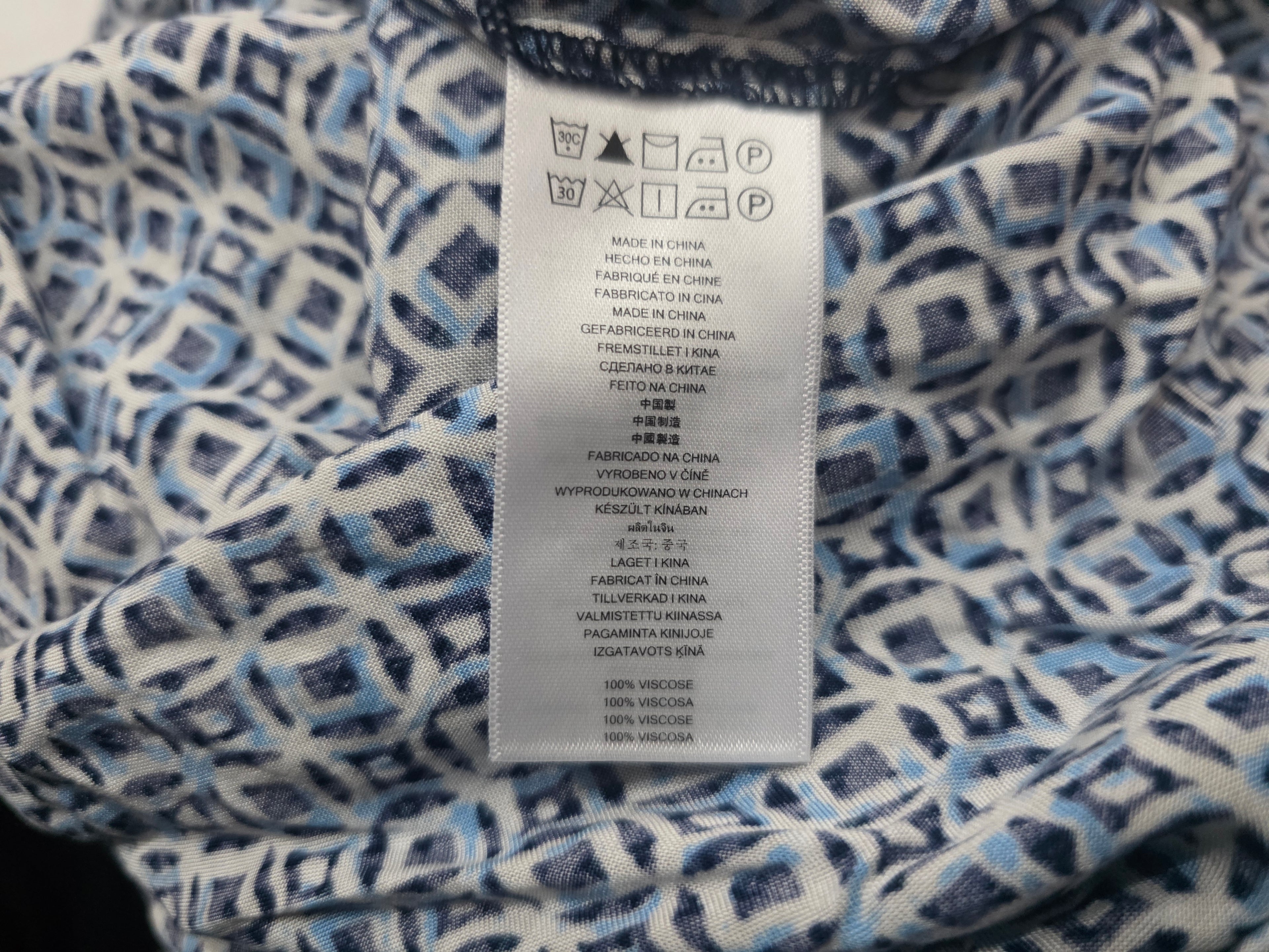 Vestido Michael Kors Sin Mangas Azul Con Figuras