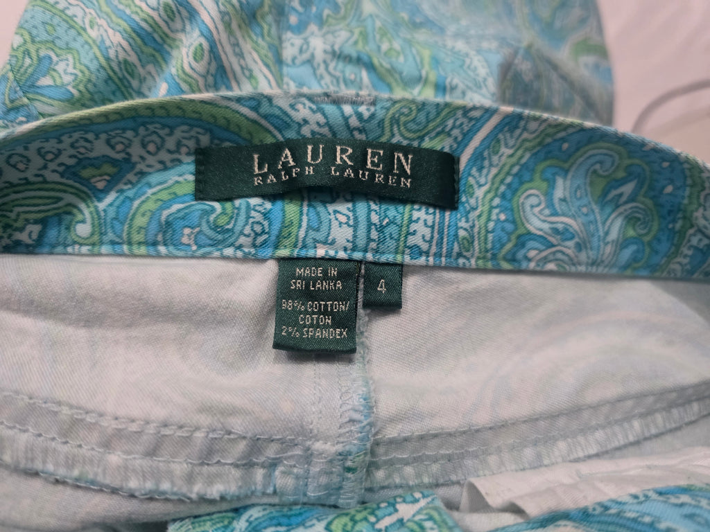 Pantalon Ralph Lauren Talla 4 Azul Com Verde De Mujer