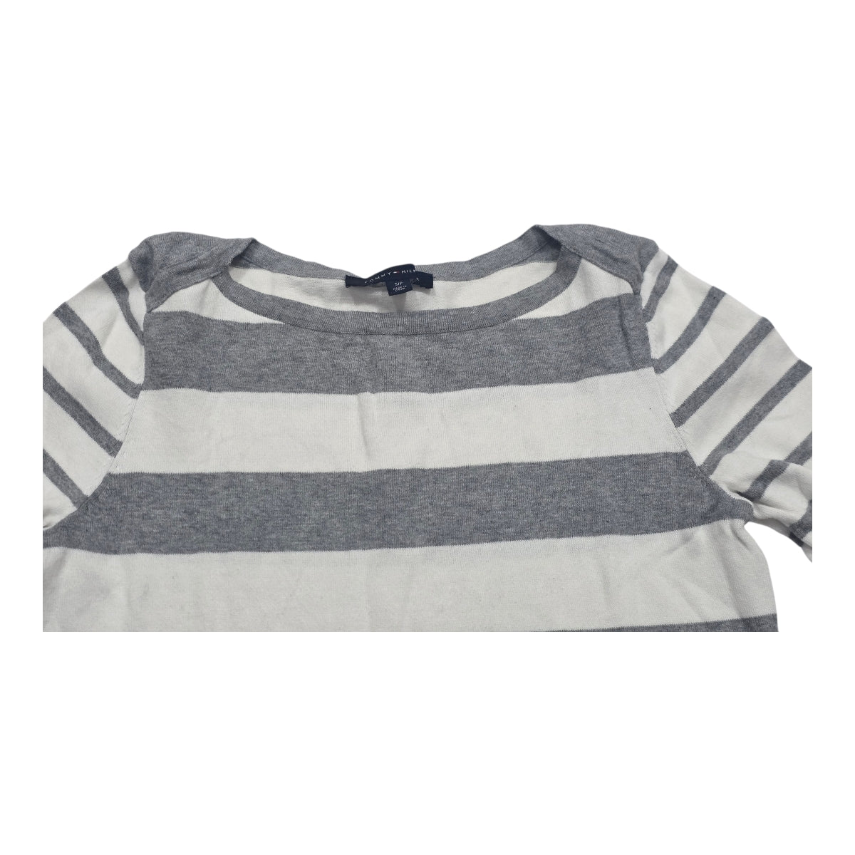 Sueter Tommy Hilfiger De Mujer Talla Chica Gris Con Blanco