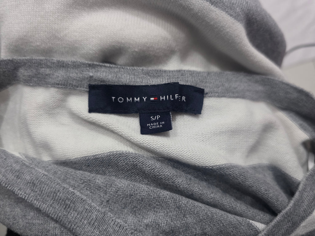 Sueter Tommy Hilfiger De Mujer Talla Chica Gris Con Blanco