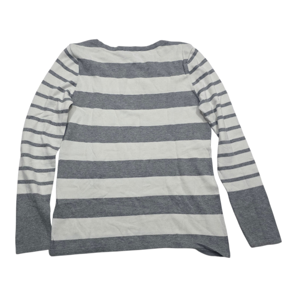 Sueter Tommy Hilfiger De Mujer Talla Chica Gris Con Blanco
