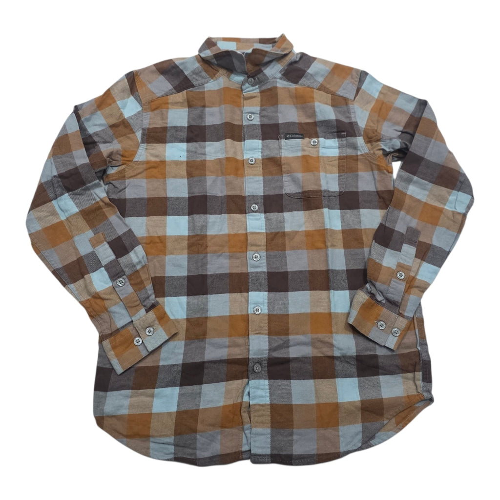 Camisa Columbia De Mujer Naranja/cafe/azul