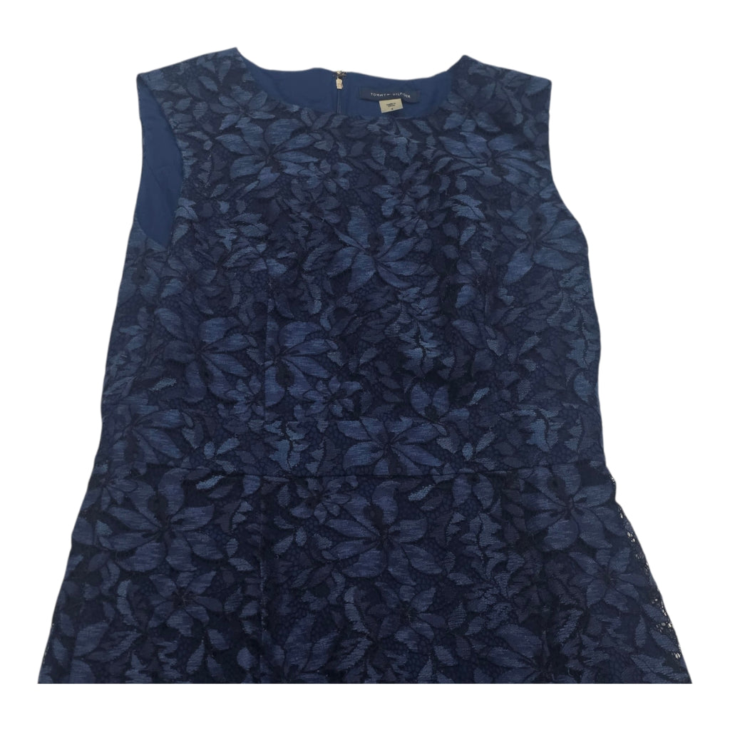 Vestido Tommy Hilfigermujer Talla 4 Azul Floreado Sin Mangas