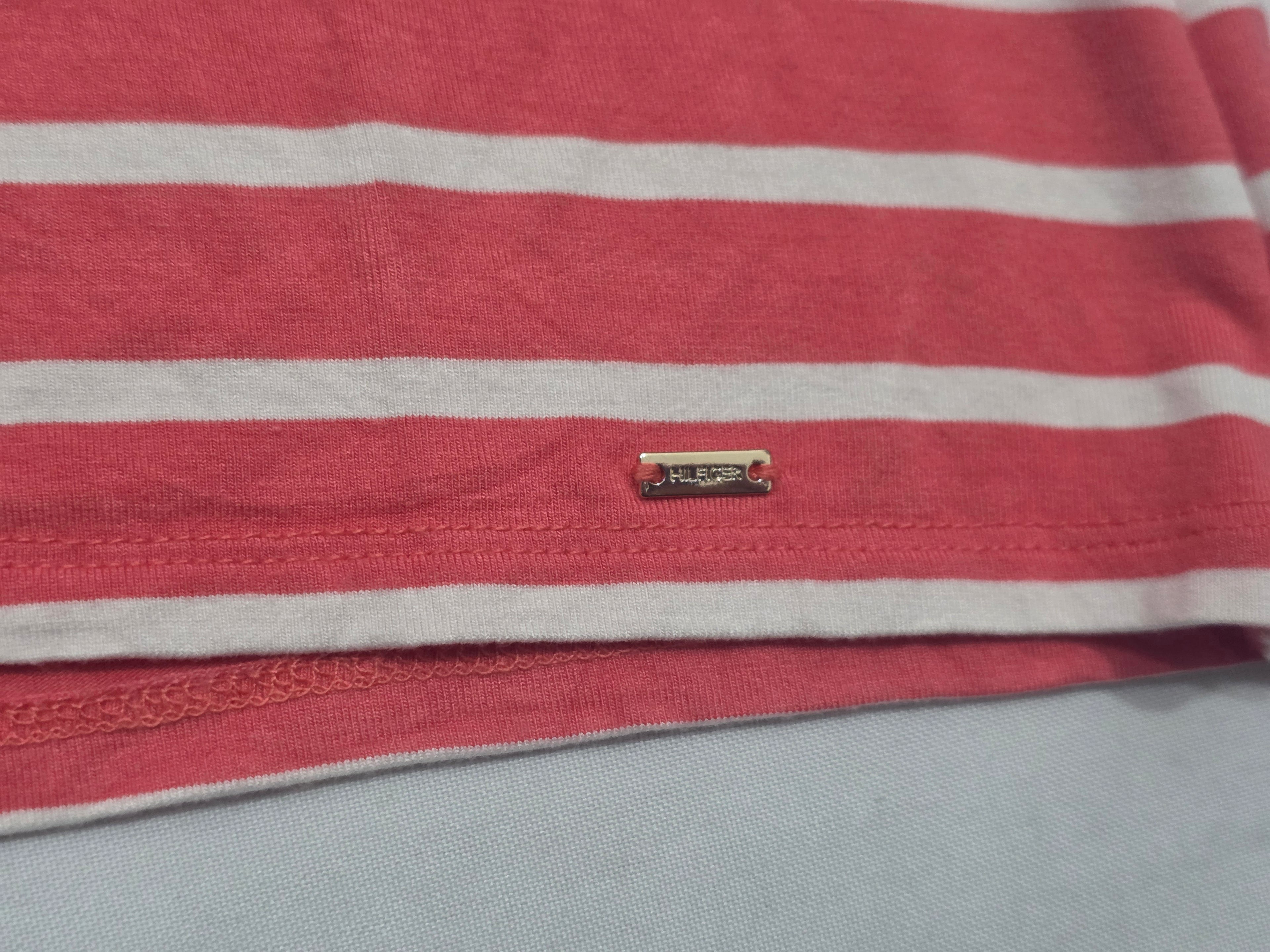 Playera Tommy Hilfiger Mujer Talla Chica Color Coral Rayada