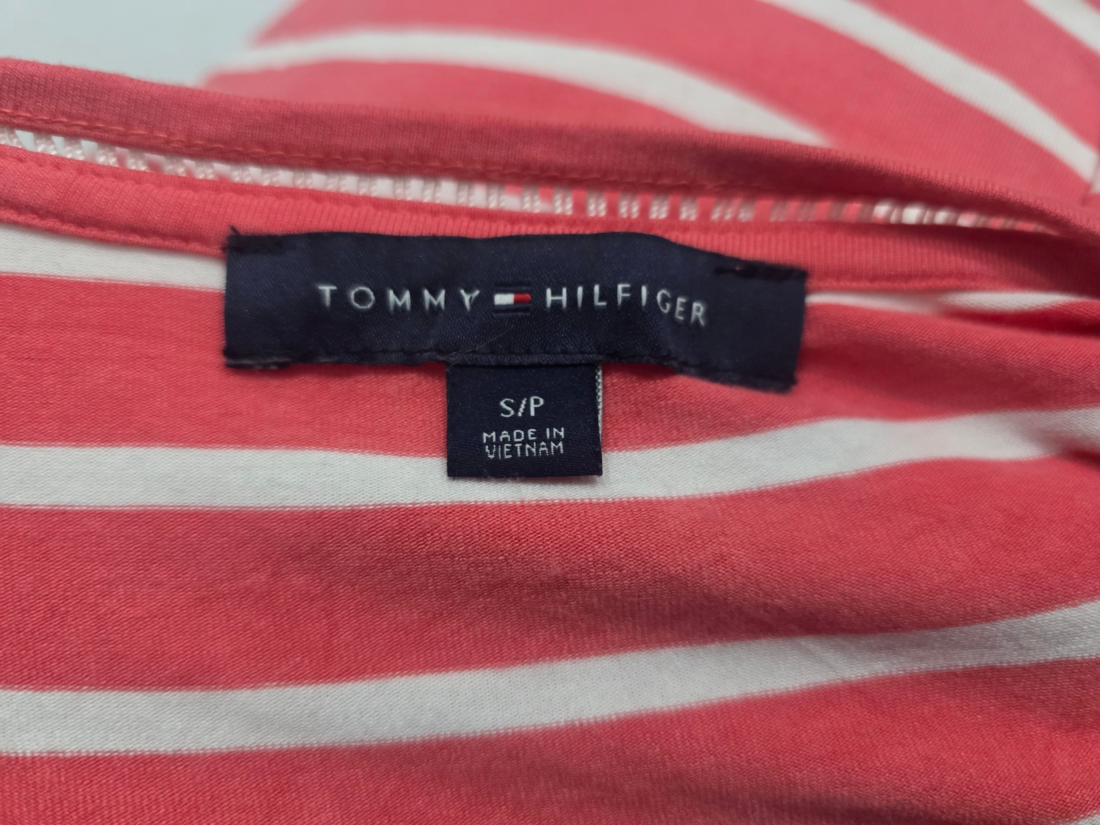 Playera Tommy Hilfiger Mujer Talla Chica Color Coral Rayada