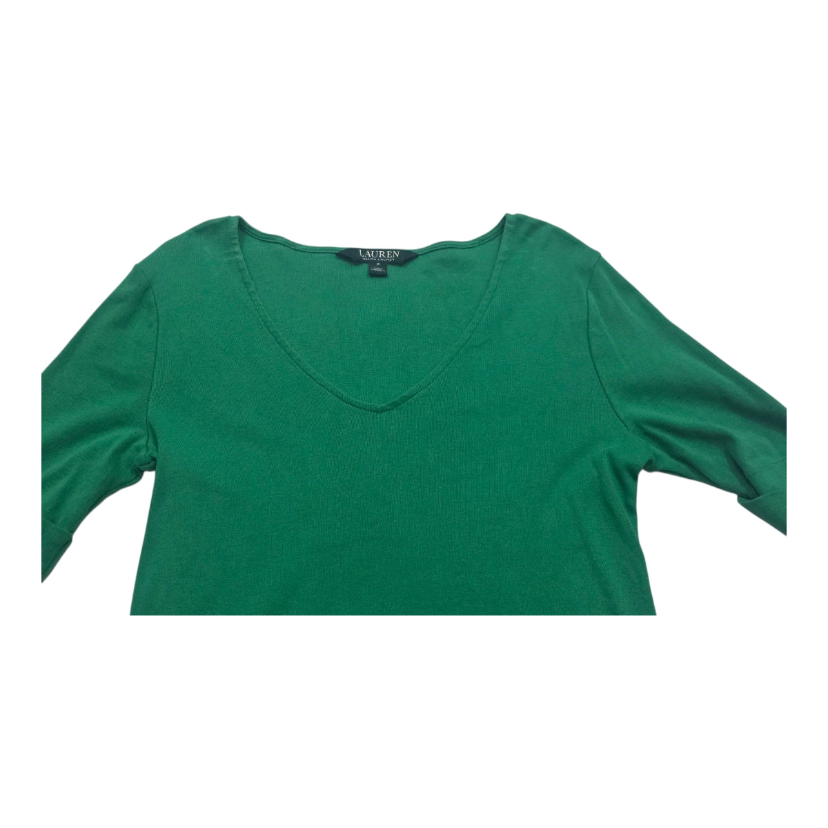 Playera Ralph Lauren Mujer Talla Chica Color Verde Cuello V