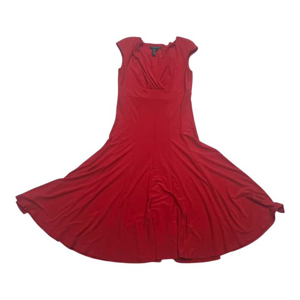 Vestido Ralph Lauren Talla 4 Rojo Manga Corta Cuello V