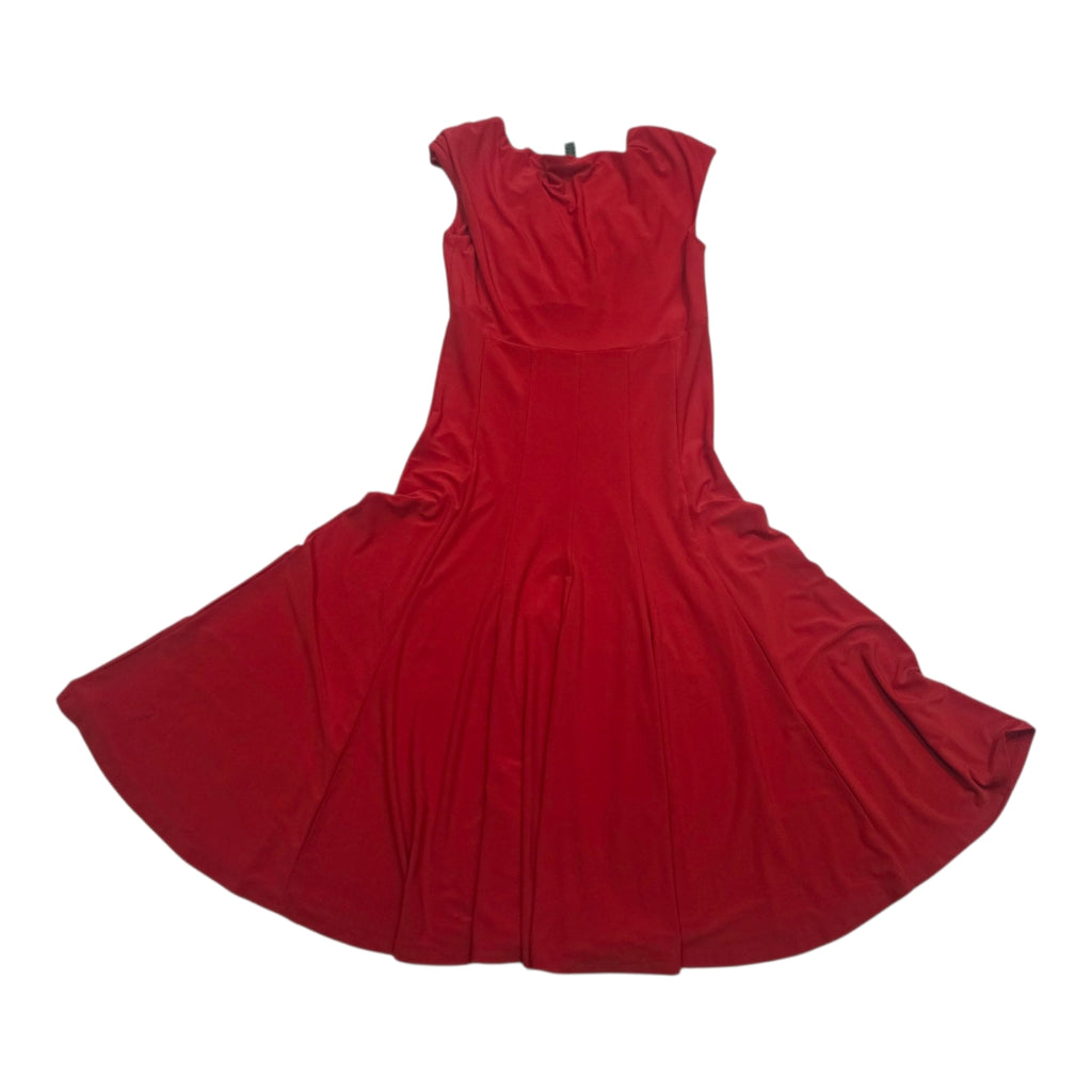 Vestido Ralph Lauren Talla 4 Rojo Manga Corta Cuello V