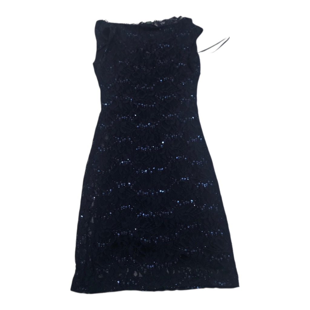 Vestido Ralph Lauren 6 Manga Corta Con Lentejuelas Azul
