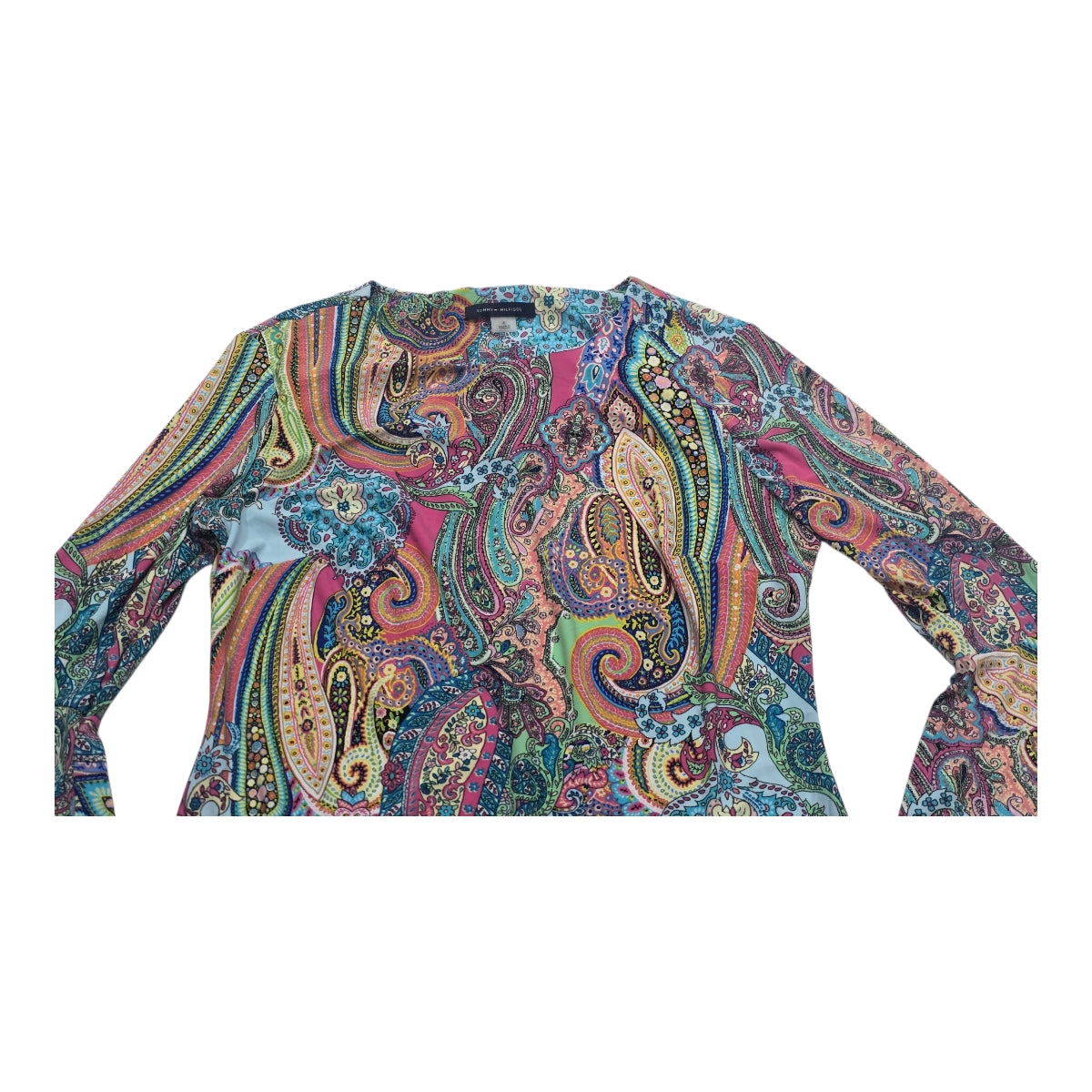 Vestido Multicolor Tommy Hilfiger Mujer Talla 6 Manga Larga